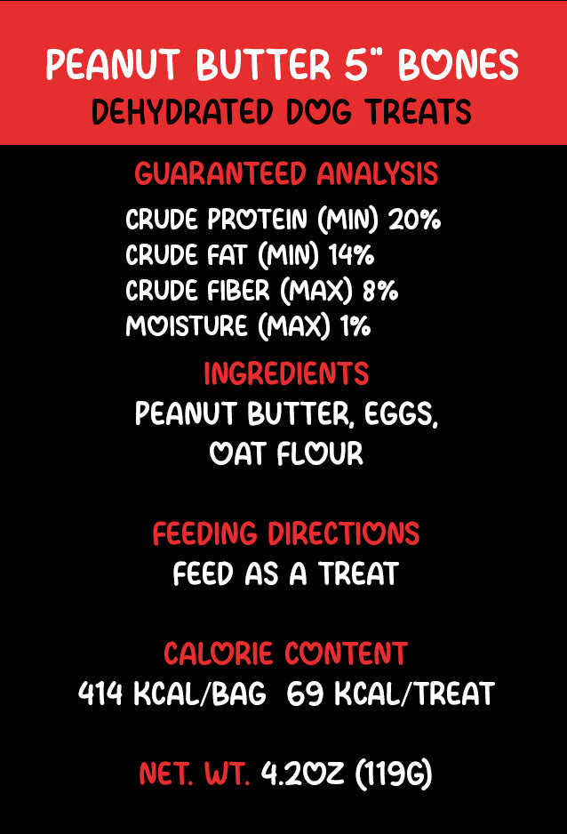 Peanut Butter Bones for Large Dogs 6 Pack