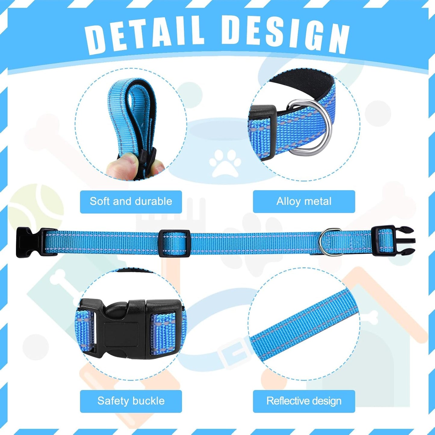 Reflective Puppy Collars Medium Accessories
